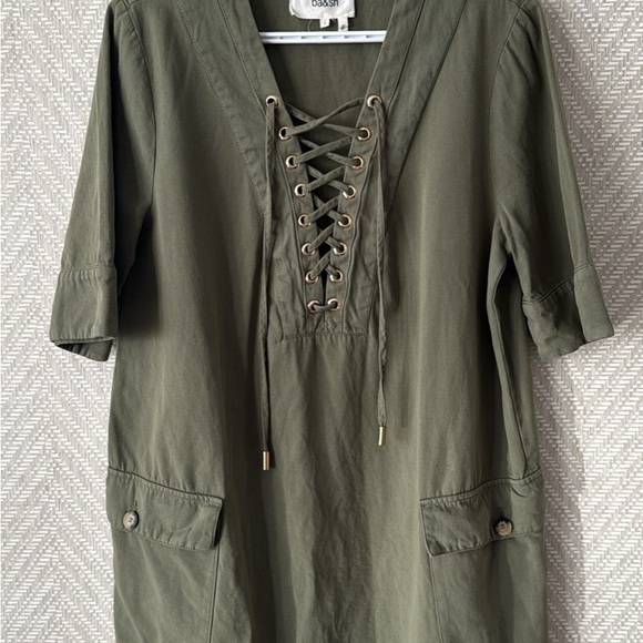 ba&sh Olive Green Lace-Up Dress - Picture 5 of 7
